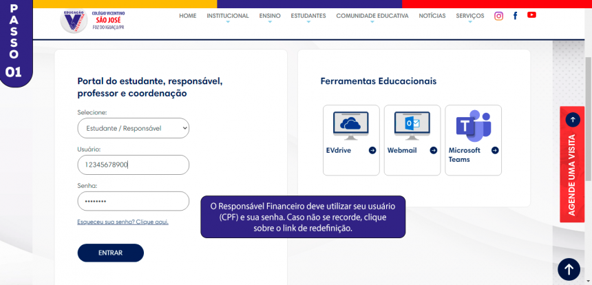 Rematrículas 2026 - passo 01