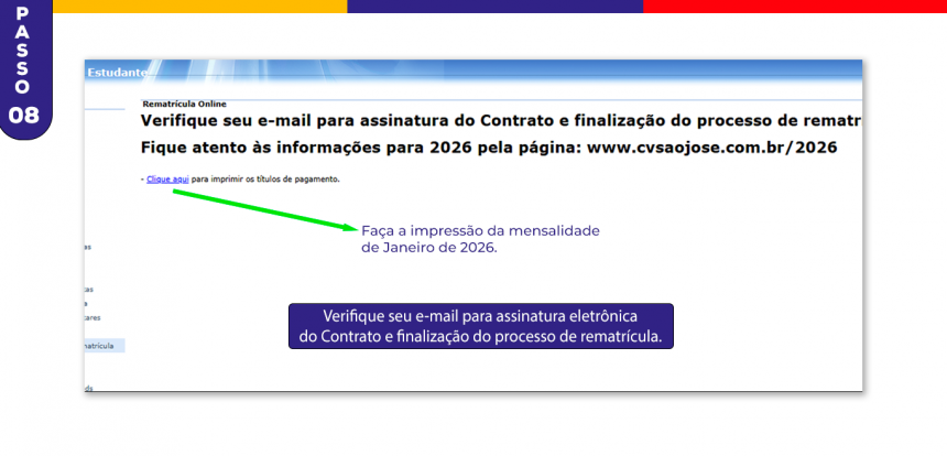 Rematrículas 2025 - passo 08