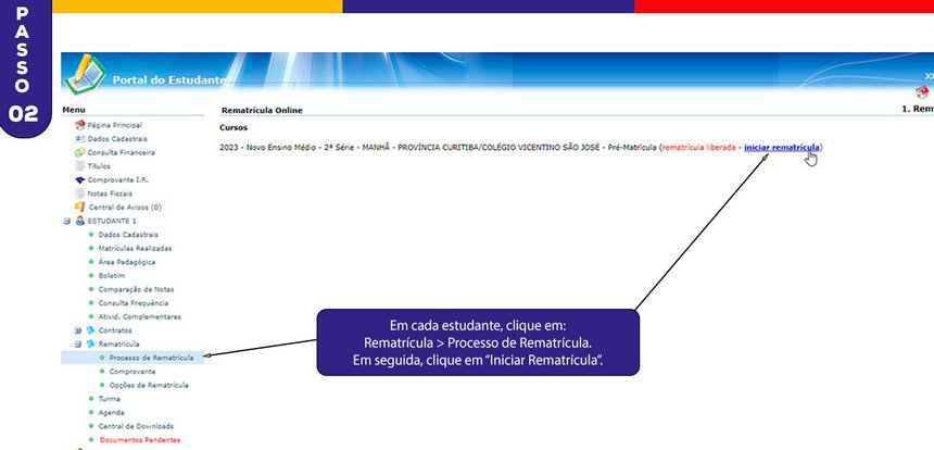 Rematrículas 2025 - passo 02