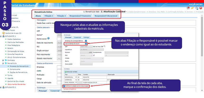 Rematrículas 2025 - passo 03