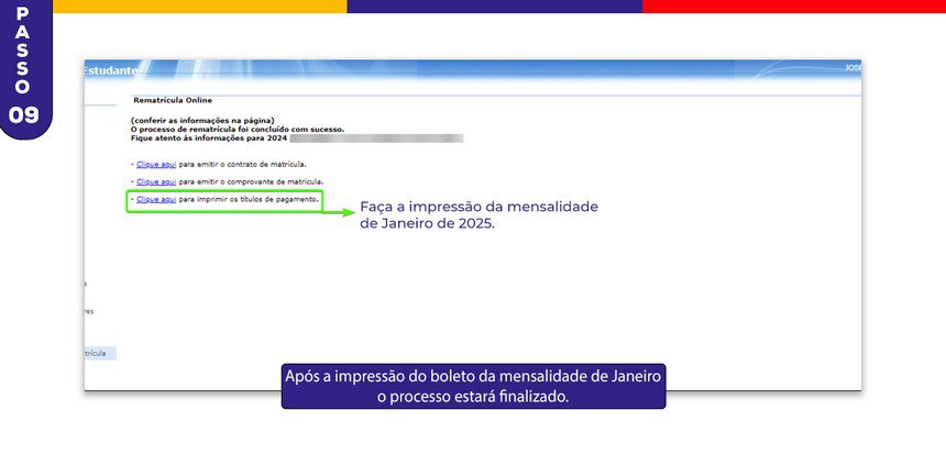 Rematrículas 2025 - passo 09